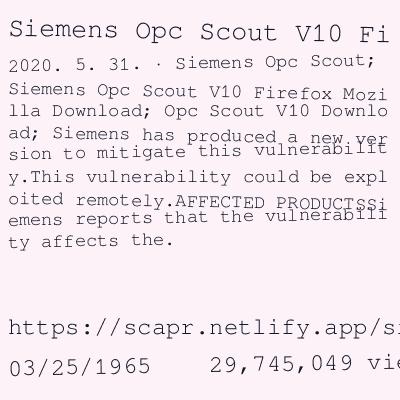 siemens opc scout v10 download